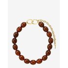 PILGRIM Still Necklace Gold-Plated/Brown - GOLD PLATED - One Size
