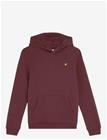 LYLE & SCOTT Brush Back Pullover Hoodie - BURGUNDY - 140-146