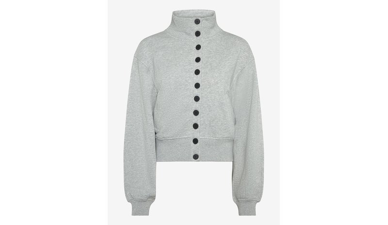 WEEKDAY Jersey Button Up Jacket - GREY MELANGE - M – kuva 1/1