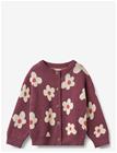 WHEAT Jacquard Cardigan Alvilda - EGGPLANT - 110