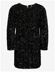 KIDS ONLY Kogconfidence Ls Seq Flrd Dress Jrs - BLACK - 122-128