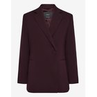 MANGO Double-Breasted Belted Suit Blazer - DARK RED - XL