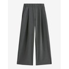 LINDEX Wide Trousers With Pleats - DARK GREY MELANGE - 48