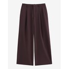 LINDEX Wide Trousers With Mid Waist - DARK BROWN - 40