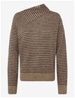 WEEKDAY Nina Alpaca Blend Jumper - BROWN MELANGE/OFF BLACK STRIPE - XS