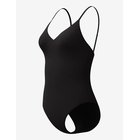 SPEEDO Solid V-Neck Swimsuit - ANTHRACITE - S