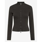 WEEKDAY Genevieve Slim Structured Cotton Zip Jacket - DARK GREY - 38