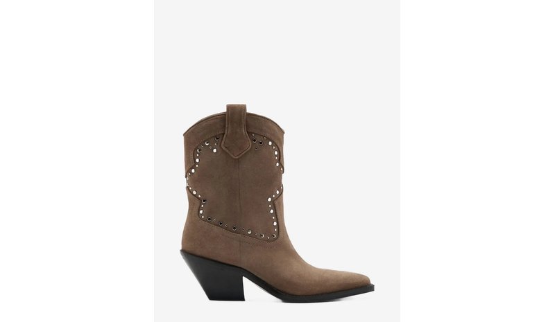 MANGO Studs Suede Ankle Boots - LT PASTEL BROWN - 39 – kuva 1/1