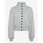 WEEKDAY Jersey Button Up Jacket - GREY MELANGE - L