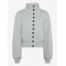 WEEKDAY Jersey Button Up Jacket - GREY MELANGE - L – kuva 1