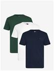 TOMMY JEANS Tjm Xslim 3 Pack Tee Ext - ECRU DARK BLUE VELVET GREEN - M