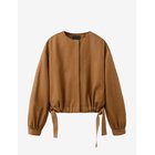 MANGO Lyocell Jacket With Elastics - BROWN - L