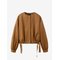 MANGO Lyocell Jacket With Elastics - BROWN - L – kuva 1