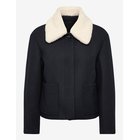 MANGO Wool-Blend Jacket With Shearling-Blend Collar - NAVY - XS