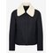 MANGO Wool-Blend Jacket With Shearling-Blend Collar - NAVY - XS – kuva 1