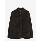 LINDEX Jacket In Velvet - DARK BROWN - M
