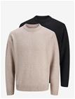 JACK & JONES Jjesoho Ollie Knit Crew Neck 2Pk Mp - BLACK - L