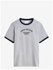 TOMMY HILFIGER Graphic Varsity Ringer Tee - LIGHT GREY HEATHER - XXL
