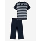 SCHIESSER 3/4-Long Midnight Blue Pyjamas - Casual Essentials - NIGHTBLUE - X3XL