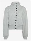 WEEKDAY Jersey Button Up Jacket - GREY MELANGE - S