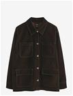 LINDEX Jacket In Velvet - DARK BROWN - S