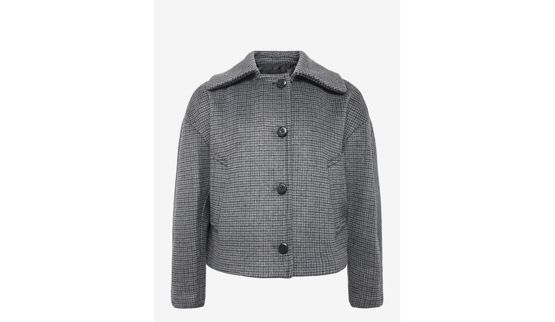 MANGO Houndstooth Wool Jacket - NAVY - L – kuva 1/1
