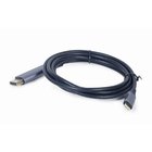 GEMBIRD-videokaapeli ja sovitin 1,8 m USB Type-C DisplayPort musta, harmaa - CC-USB3C-DPF-01-6