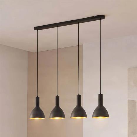 Arcchio Cosmina -riippuvalo, 4-lamp., musta