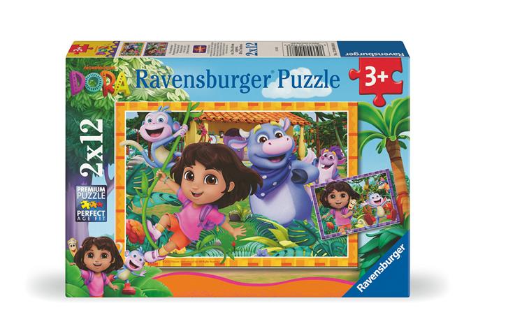 Ravensburger Seikkailija Dora Palapelit 2x12 Palaa