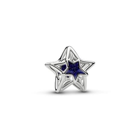 PANDORA Platinum Star Openwork Charm - BLUE - One Size – kuva 2/2