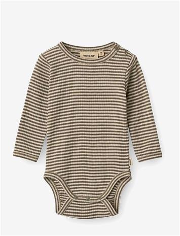 WHEAT Wool Body L/S Lucca - WOOD STRIPE - 86
