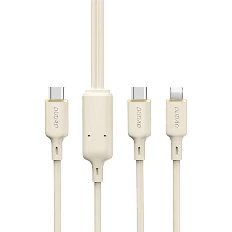 Dudao L7SF 2in1 cable USB-C - USB-C / Lightning 100W 1.2m - beige
